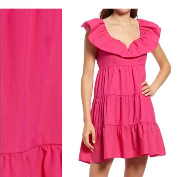 Saylor Karalyn Tiered Ruffle Tie Back Mini Dress Large NWT - Picture 5 of 7
